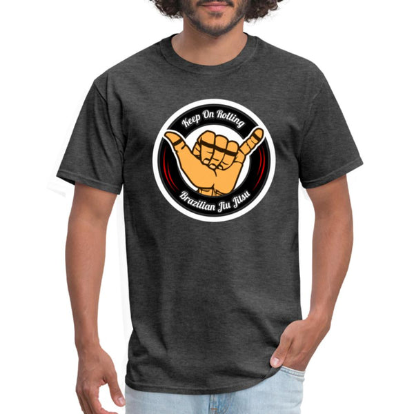 Keep On Rolling Black and Red Unisex Classic T-Shirt - heather black