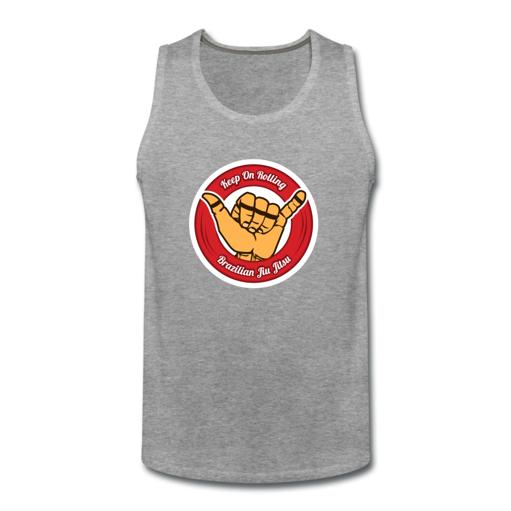 Keep On Rolling Red Men’s Tank Top - heather gray