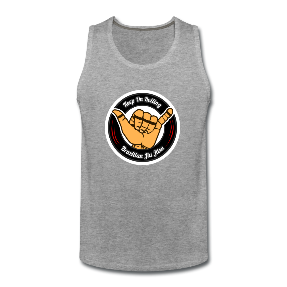 Keep On Rolling Black and Red Men’s Tank Top - heather gray