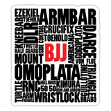 BJJ Words Sticker - white matte