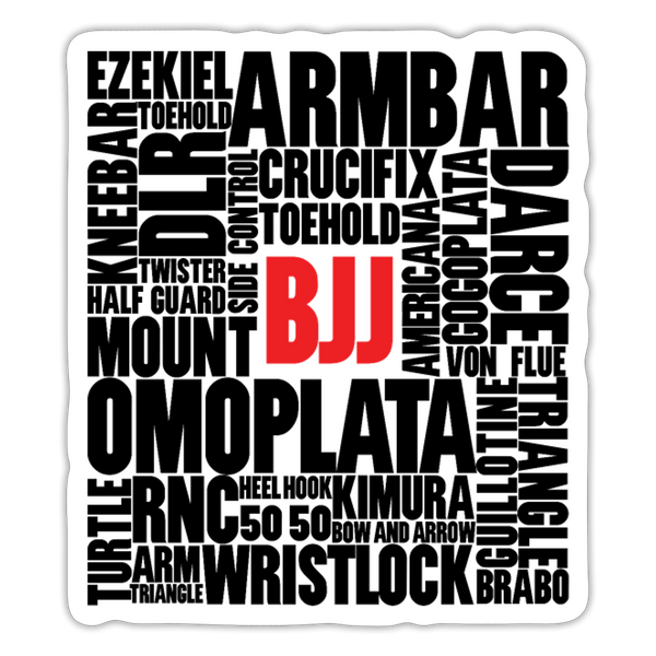 BJJ Words Sticker - white matte