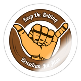 Keep On Rolling Brown Belt Sticker - white glossy