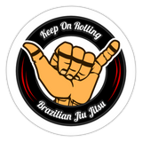 Keep On Rolling Black and Red Sticker - white matte