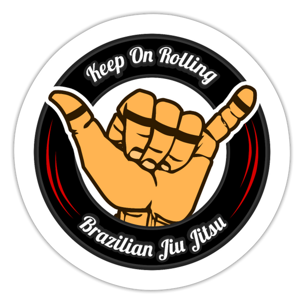 Keep On Rolling Black and Red Sticker - white matte