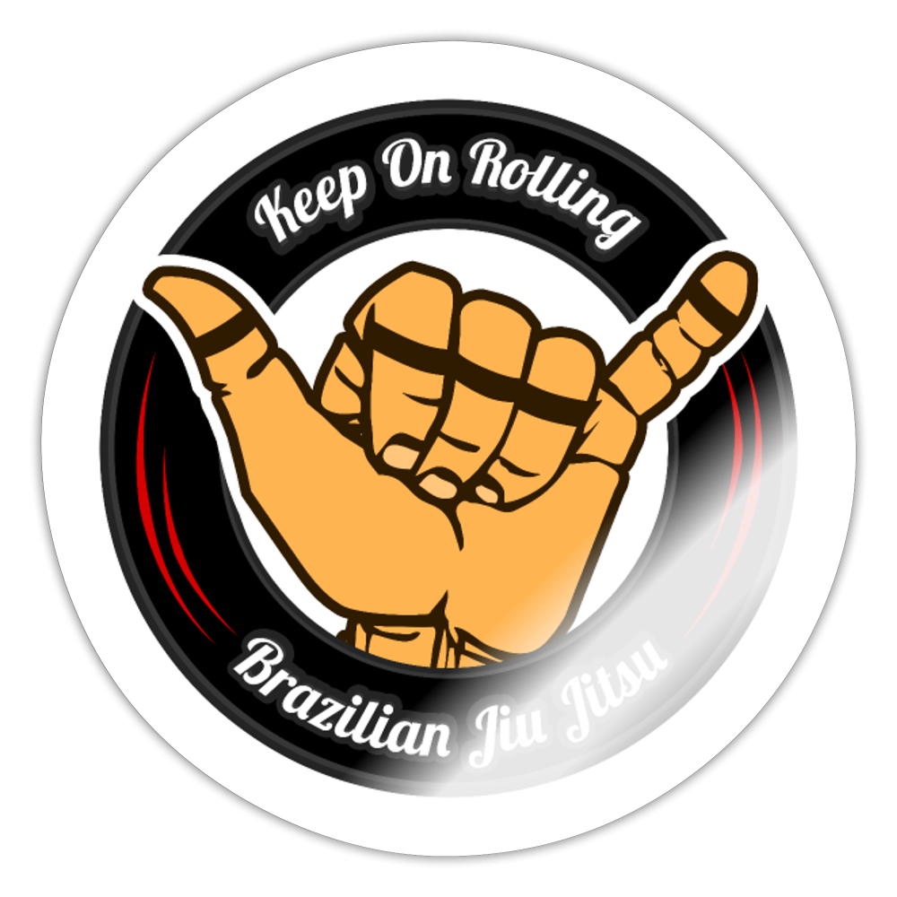 Keep On Rolling Black and Red Sticker - white glossy
