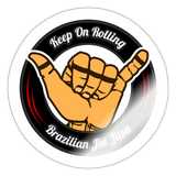 Keep On Rolling Black and Red Sticker - white glossy