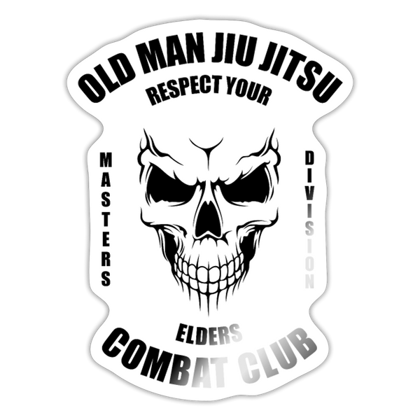 Old Man Jiu Jitsu Sticker - white glossy