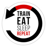 Train Eat Sleep Repeat Sticker - white glossy