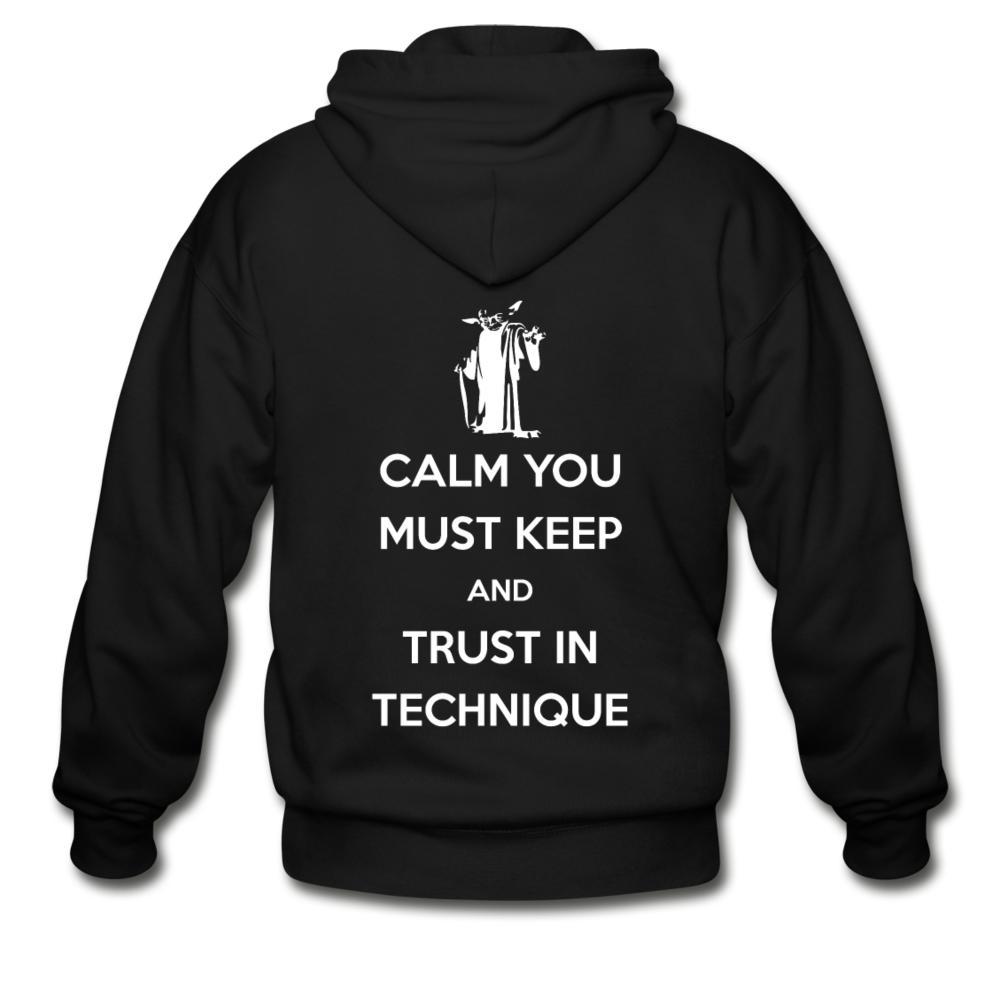 Trust in Technique  Zip Hoodie - black
