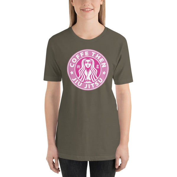 Jiu Jitsu Then Coffee Pink Starbucks Staple T-Shirt