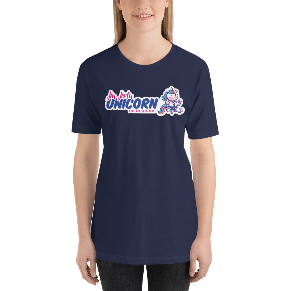 Jiu Jitsu White Gi Unicorn Sticker Staple T-Shirt